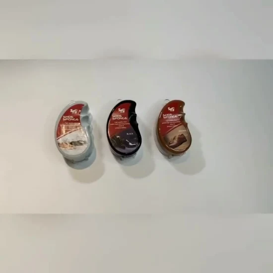 Esponja de polimento de sapato com óleo de silicone à prova d'água de brilho rápido duplo