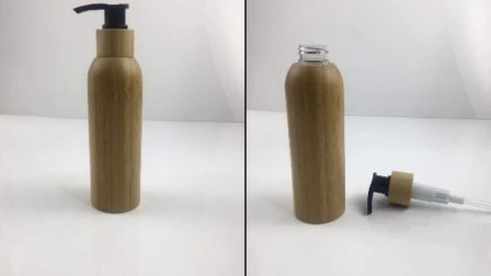 Frascos e latas para embalagens de cosméticos para cuidados com a pele com série de bambu