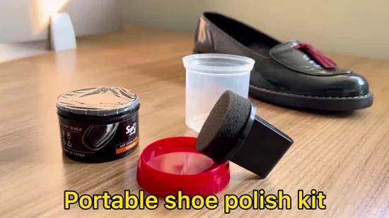 Polimento de sapato com cabeça de escova de couro para brilho instantâneo marca de polimento de sapato
